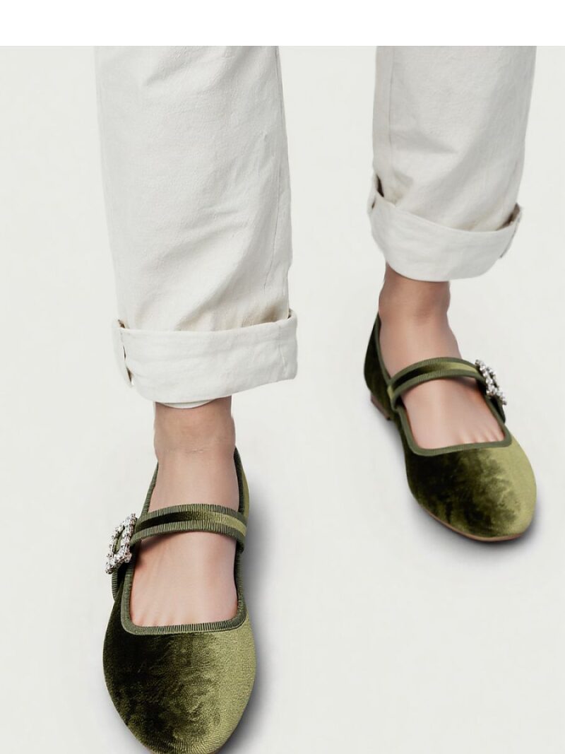 Damskie Baleriny FINDLAY ? GREEN - Inello - obrazek 2