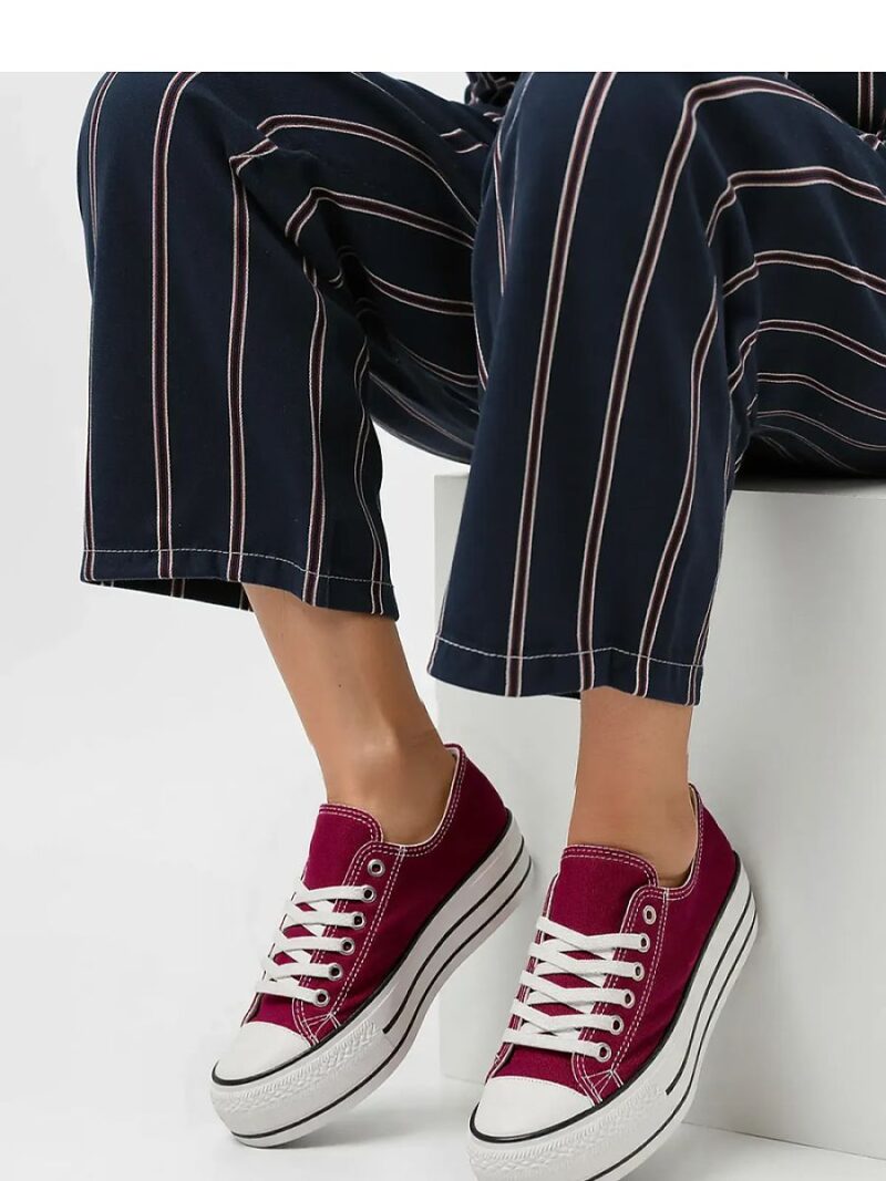 Damskie Trampki VELTRO WINE ? Klasyczne Buty na Platformie - Inello - obrazek 2