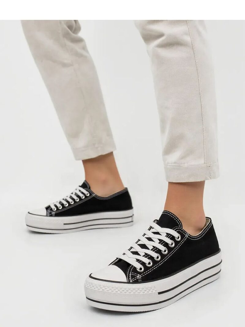 Damskie Trampki VELTRO BLACK ? Klasyczne Buty na Platformie - Inello - obrazek 4