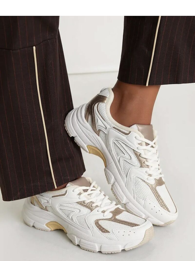 Damskie Sneakersy AURELIA WHITE/GOLD - Inello