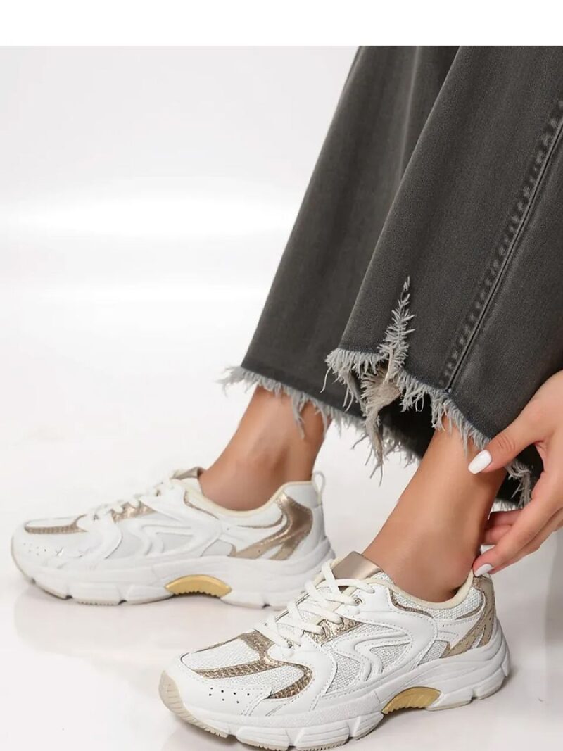 Damskie Sneakersy AURELIA WHITE/GOLD - Inello - obrazek 4