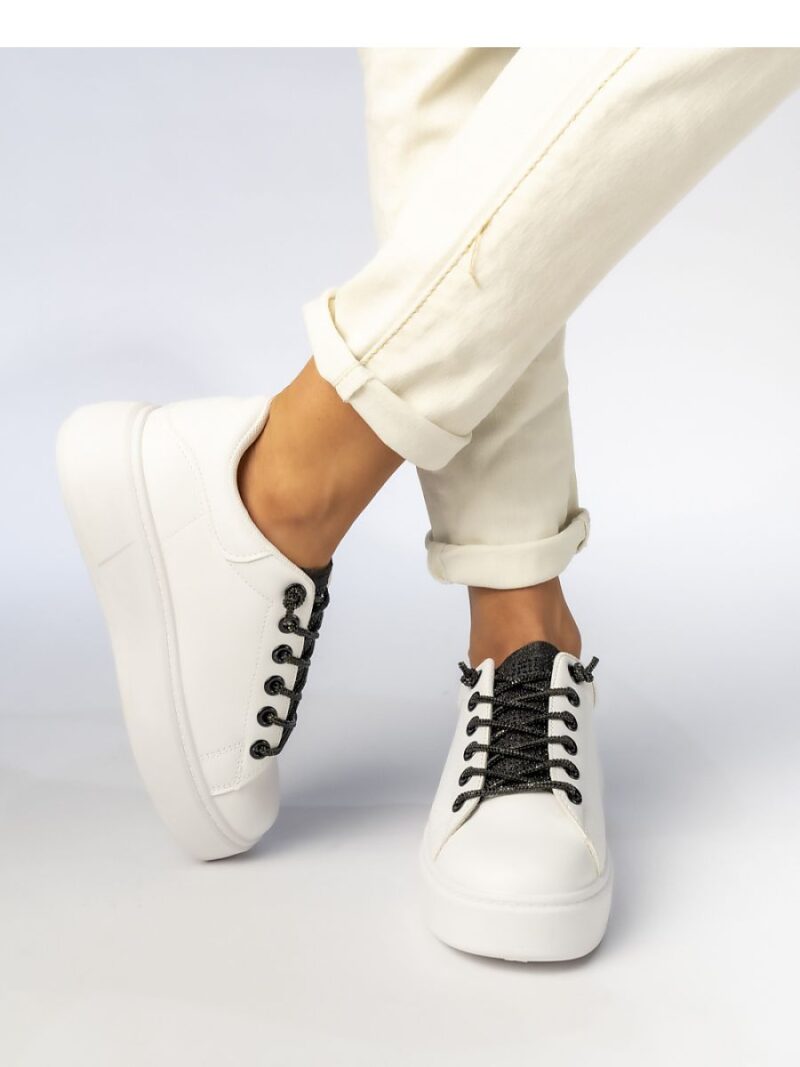 Damskie Sneakersy SAVANNAH WHITE/BLACK - Inello - obrazek 4