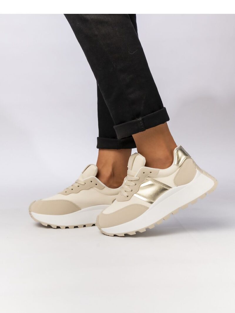 DAMSKIE SNEAKERS LIVIA BEIGE - Inello