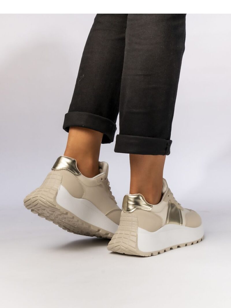 DAMSKIE SNEAKERS LIVIA BEIGE - Inello - obrazek 3