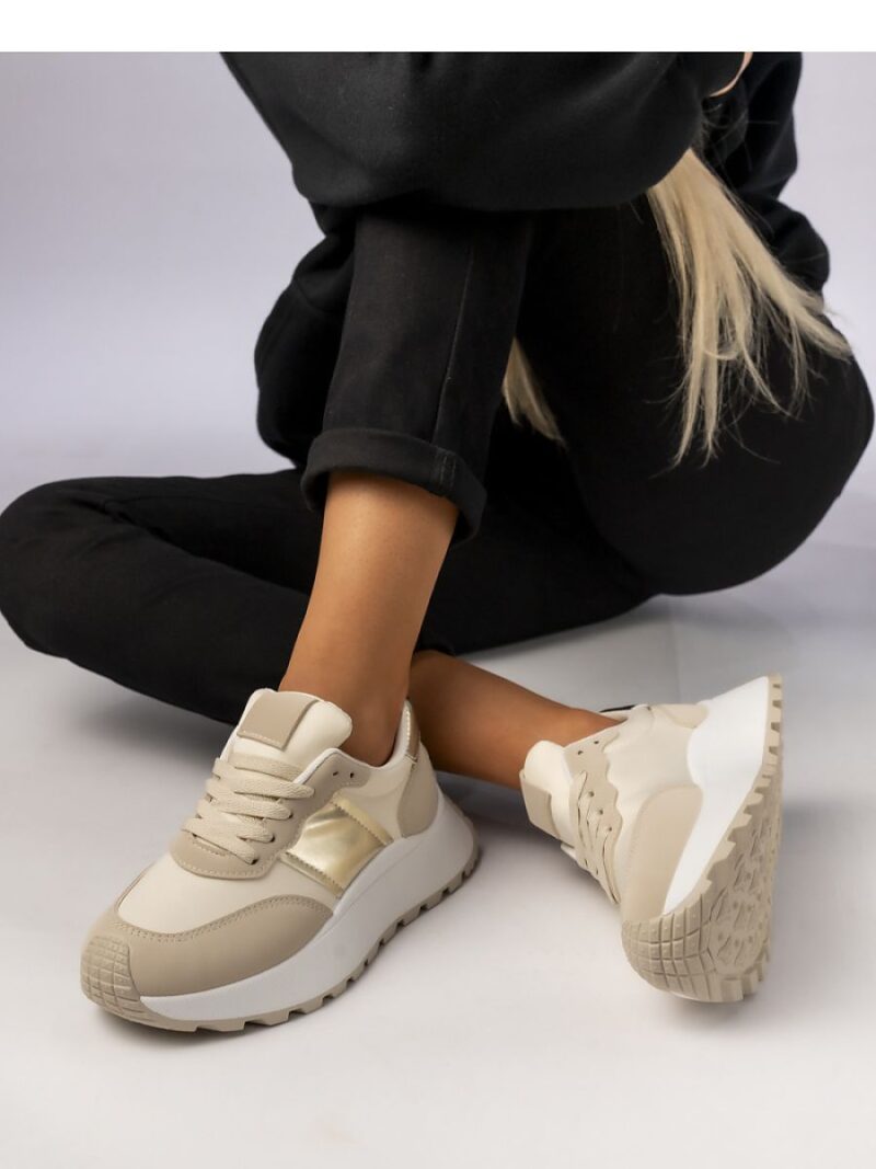 DAMSKIE SNEAKERS LIVIA BEIGE - Inello - obrazek 4