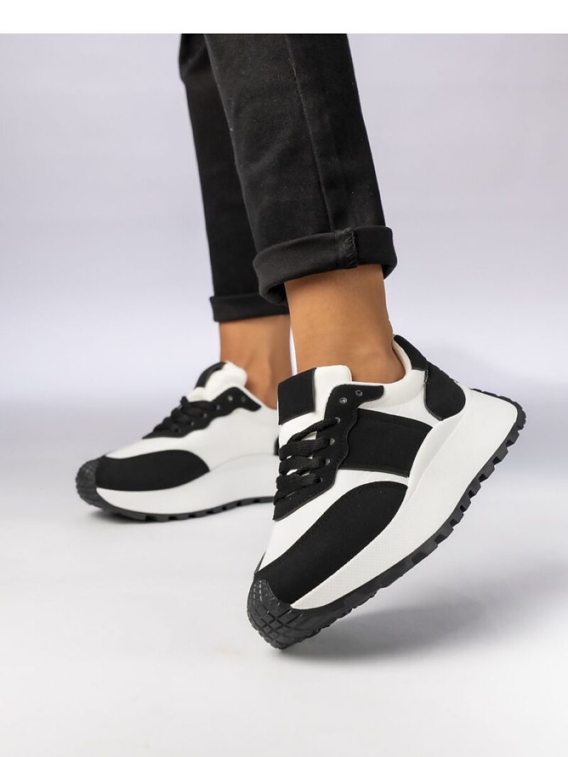 Damskie Sneakersy ? Czarny  Biały RAVEN BLACK - Inello