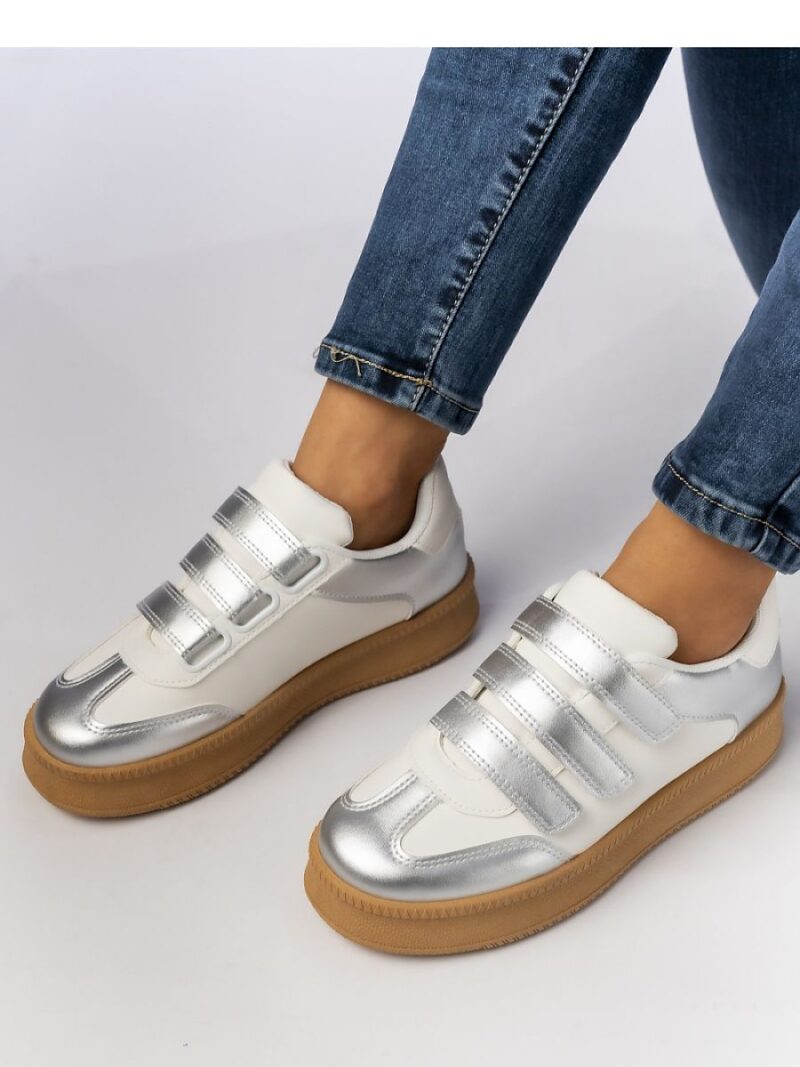 Damskie Sneakersy ? Srebrne AURORA SILVER - Inello - obrazek 2