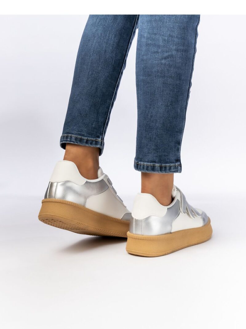 Damskie Sneakersy ? Srebrne AURORA SILVER - Inello - obrazek 4