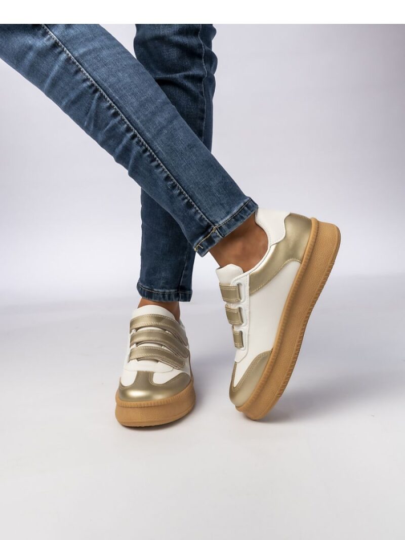 Damskie Sneakersy ? Złote AURORA GOLD - Inello