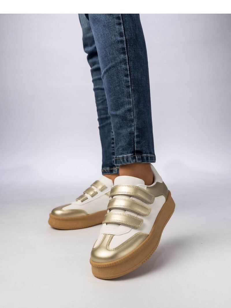 Damskie Sneakersy ? Złote AURORA GOLD - Inello - obrazek 3