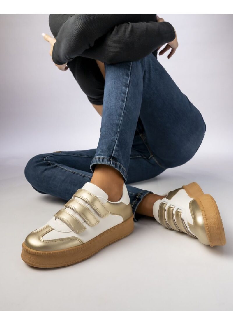 Damskie Sneakersy ? Złote AURORA GOLD - Inello - obrazek 4