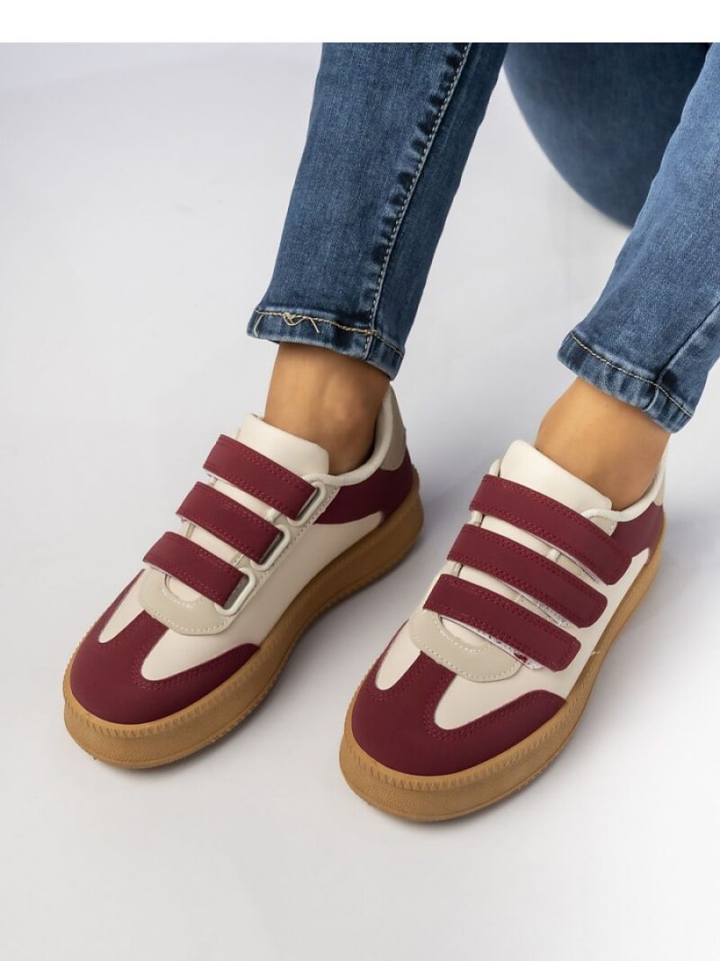 Damskie Sneakersy ? Bordowe AURORA WINE - Inello - obrazek 2