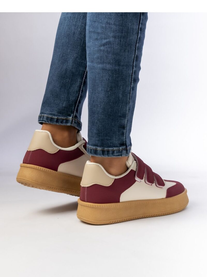 Damskie Sneakersy ? Bordowe AURORA WINE - Inello - obrazek 3