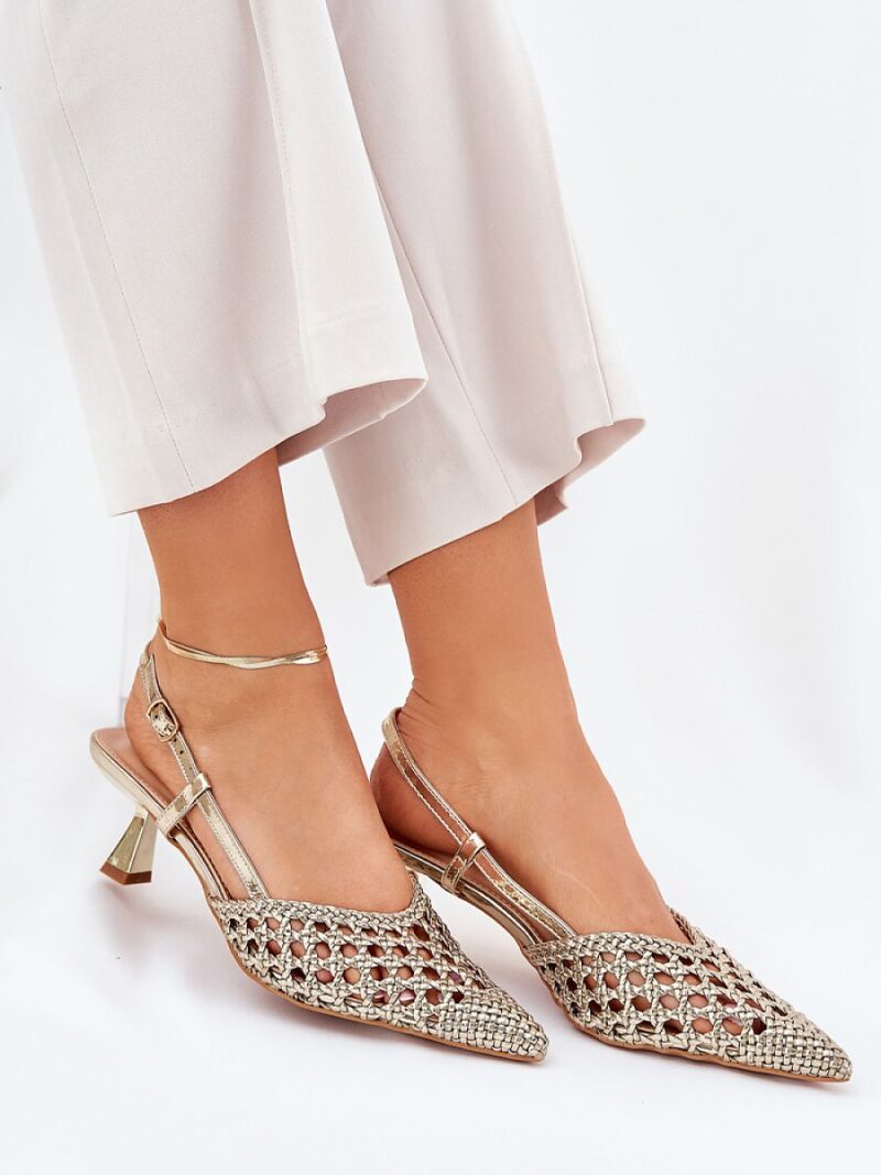 Szpilki Model Umirana 8338-302 Gold - Step in style - obrazek 3