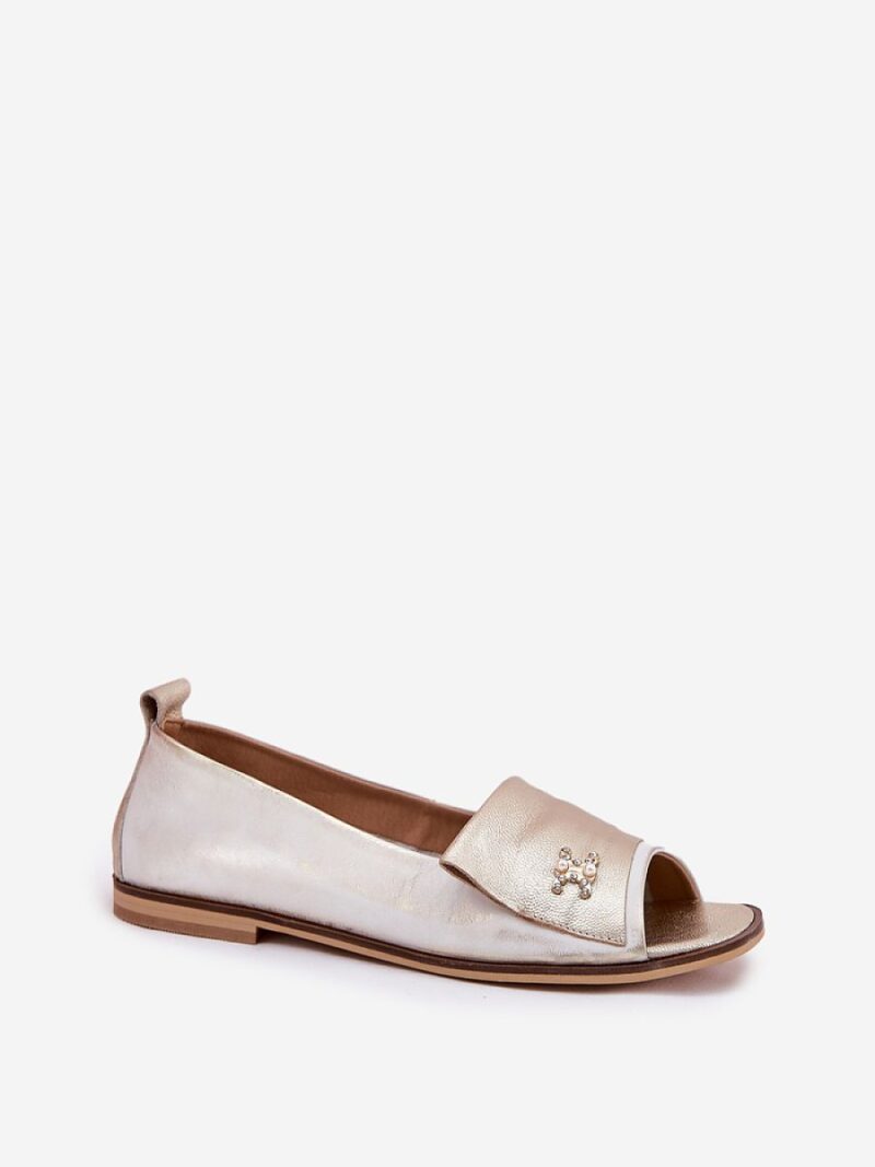 Baleriny Model Zazoo 1865 Złoty Przecierany - Step in style - obrazek 2