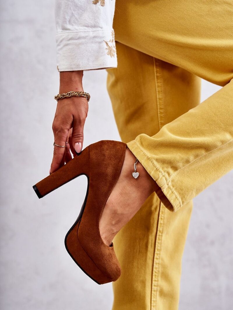 Czółenka Model Soro M115 Camel Zamsz - Step in style - obrazek 2
