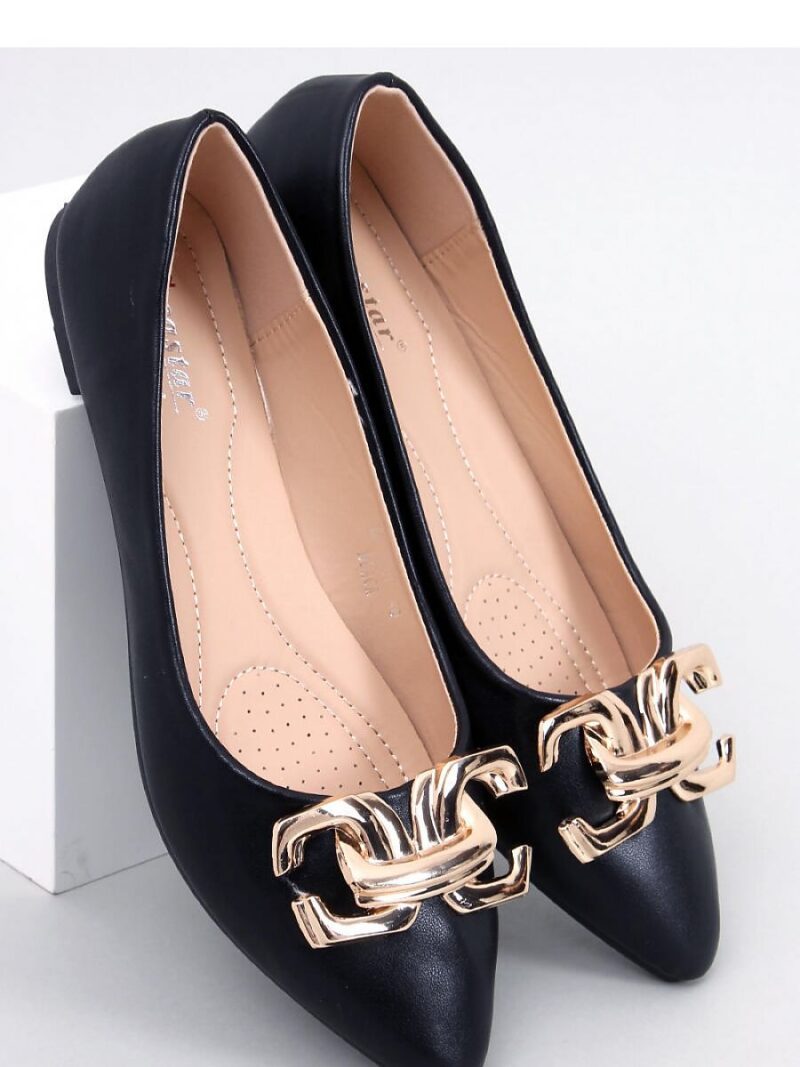 Baleriny eleganckie z klamerką SIMONA BLACK - Inello