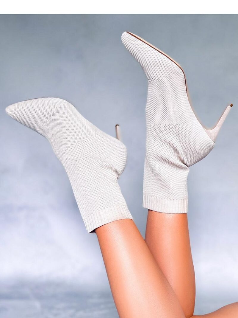 Botki na szpilce skarpetkowe DONATELLA BEIGE - Inello - obrazek 4