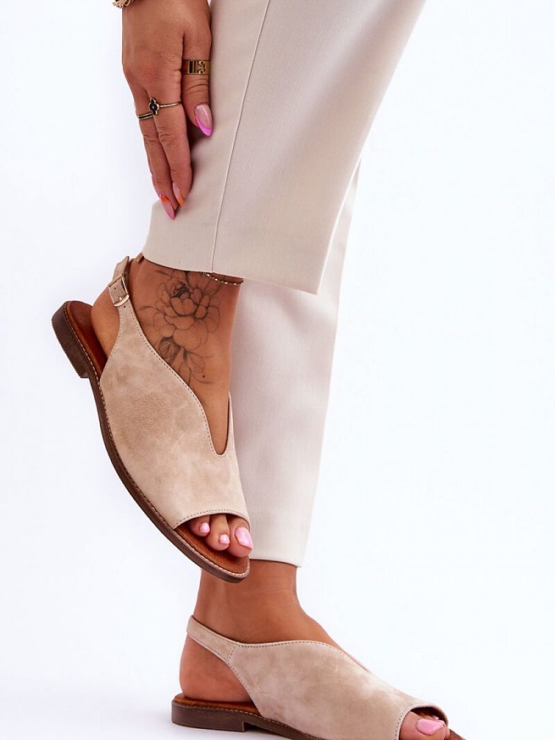 Sandały Model Lewski Shoes 3220/X Beige Zamsz - Step in style - obrazek 2