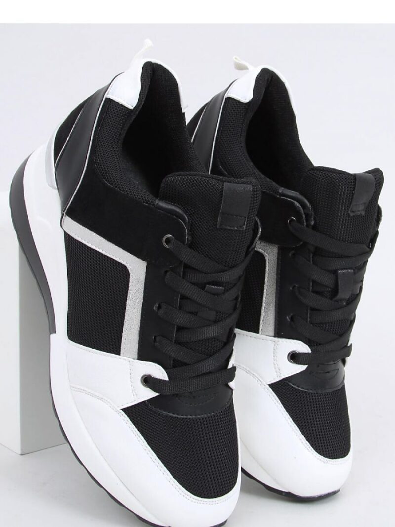 Sneakersy na koturnie pandy DIEGO BLACK/WHITE - Inello