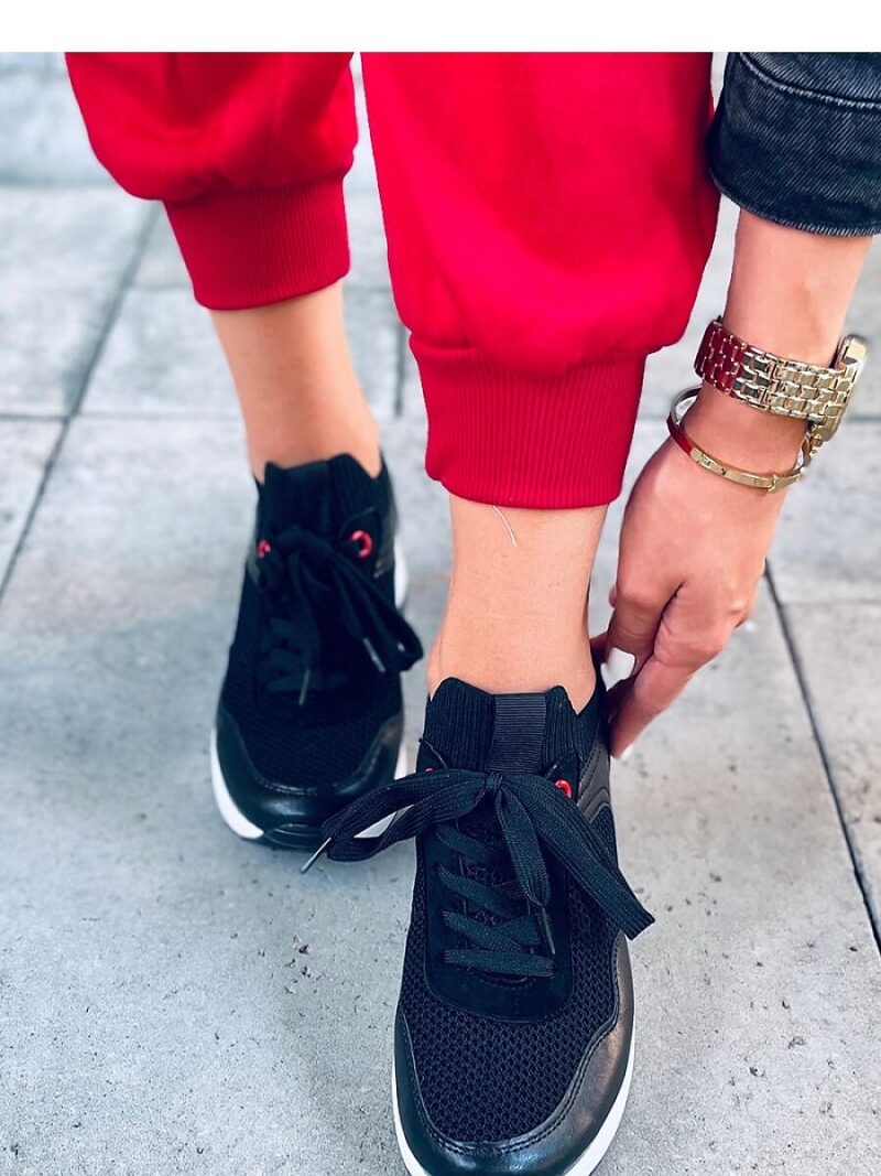 Sneakersy na koturnie FENIX BLACK - Inello - obrazek 4