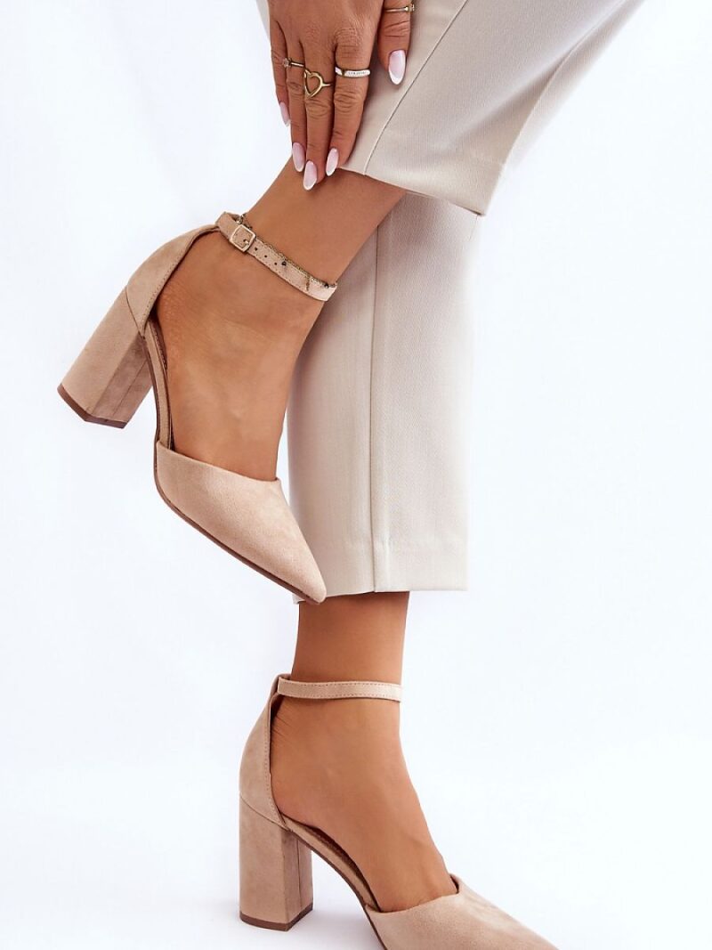 Czółenka Model Lexie QA203P Beige Zamsz - Step in style