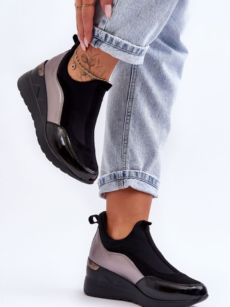 Buty Sportowe Model Farro 21PB35-4000 Black/Silver - Step in style - obrazek 2
