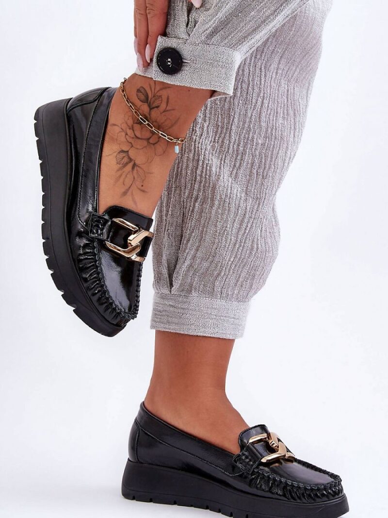 Mokasyny Model Desmond 10141 Black Skóra - Step in style - obrazek 3